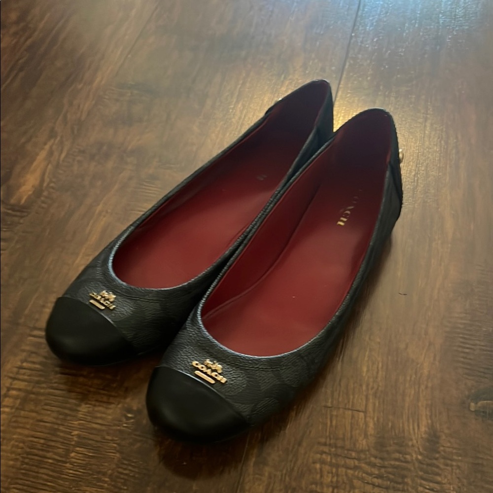 Coach Black and Red Women's Flats